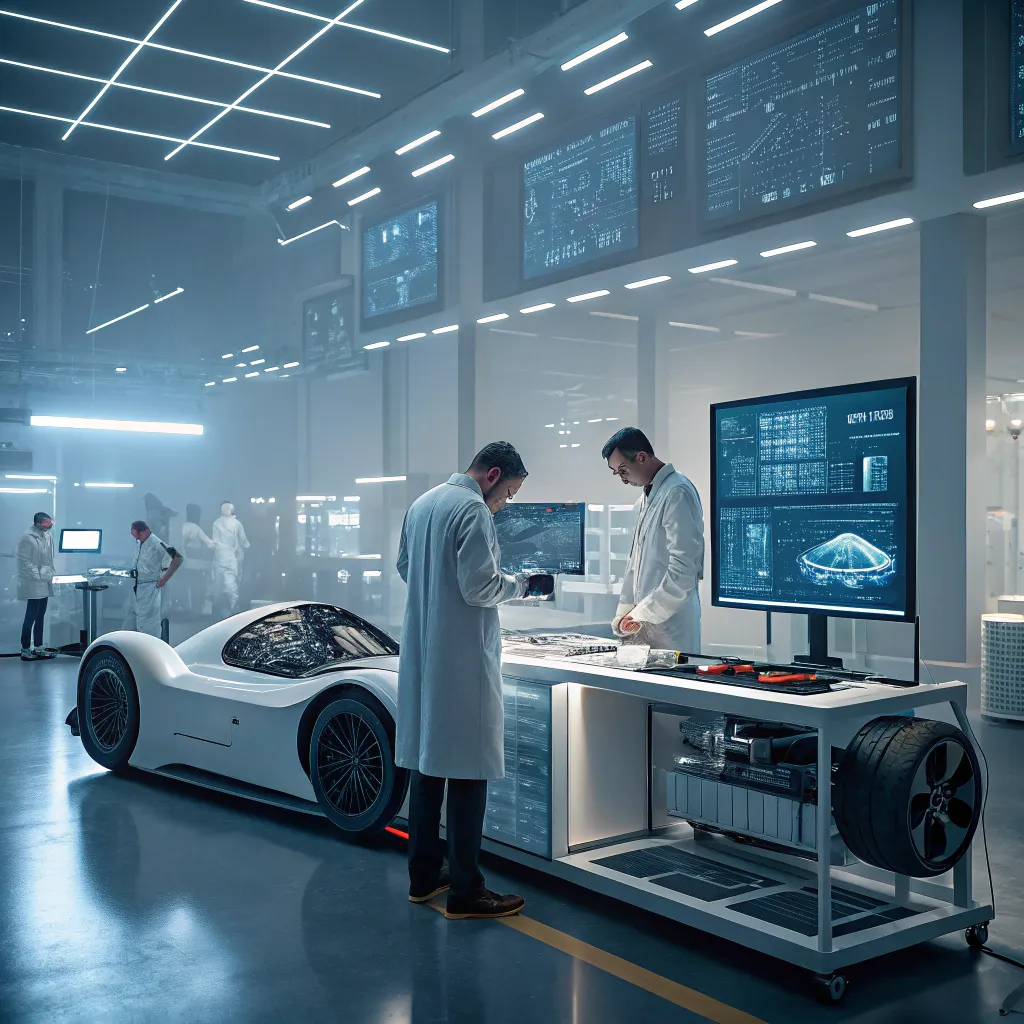 A futuristic illustration of product development